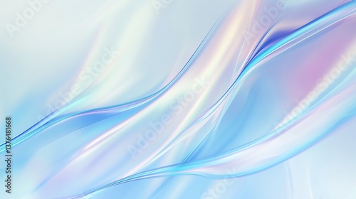 Abstract background with flowing light smooth shapes and soft iridescent colors