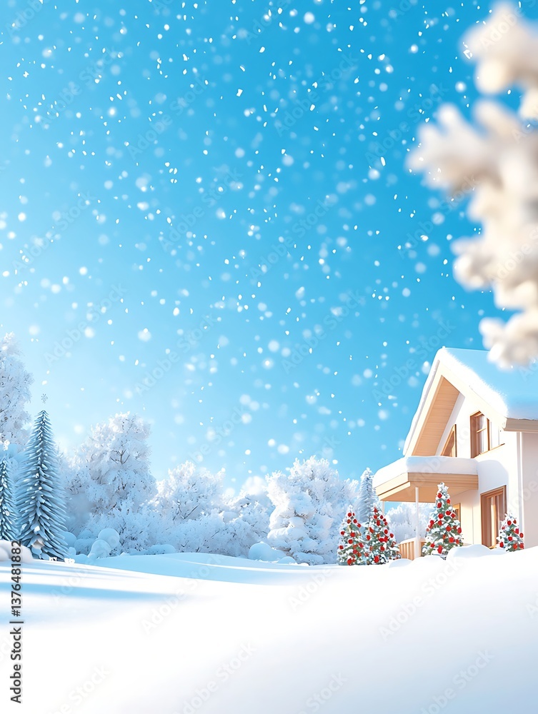 Snowy Home Winter Scene Snowy Home Winter Scene
