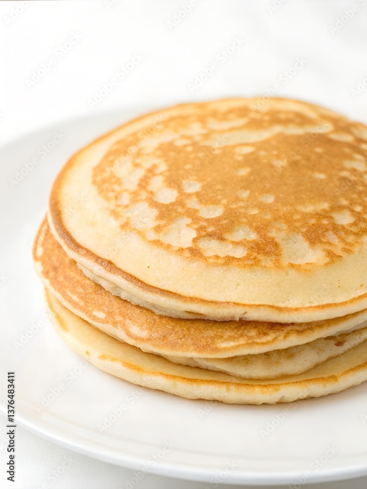 Stack of Pancakes on White Plate Stack of Pancakes on White Plate