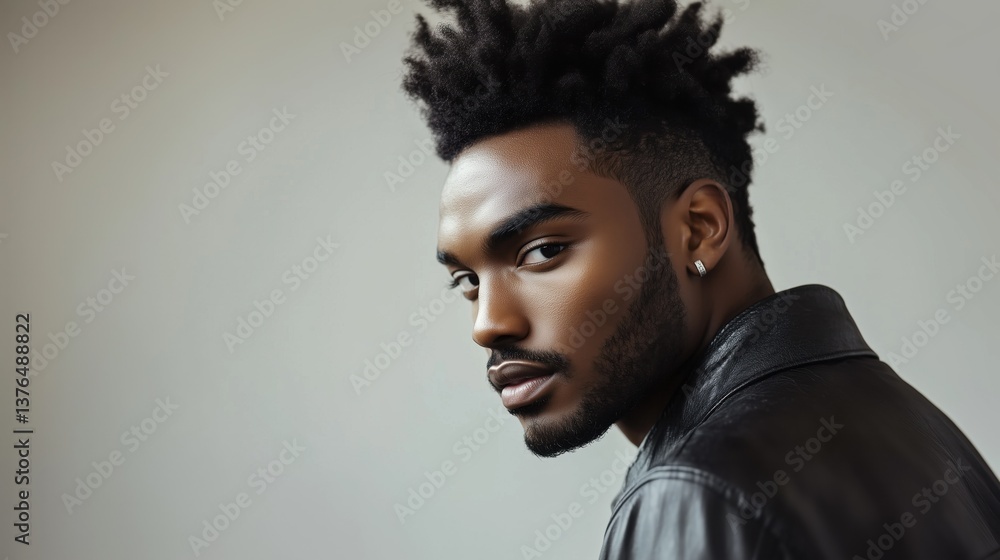 Obraz premium Curly and Textured Quiff for African-American man