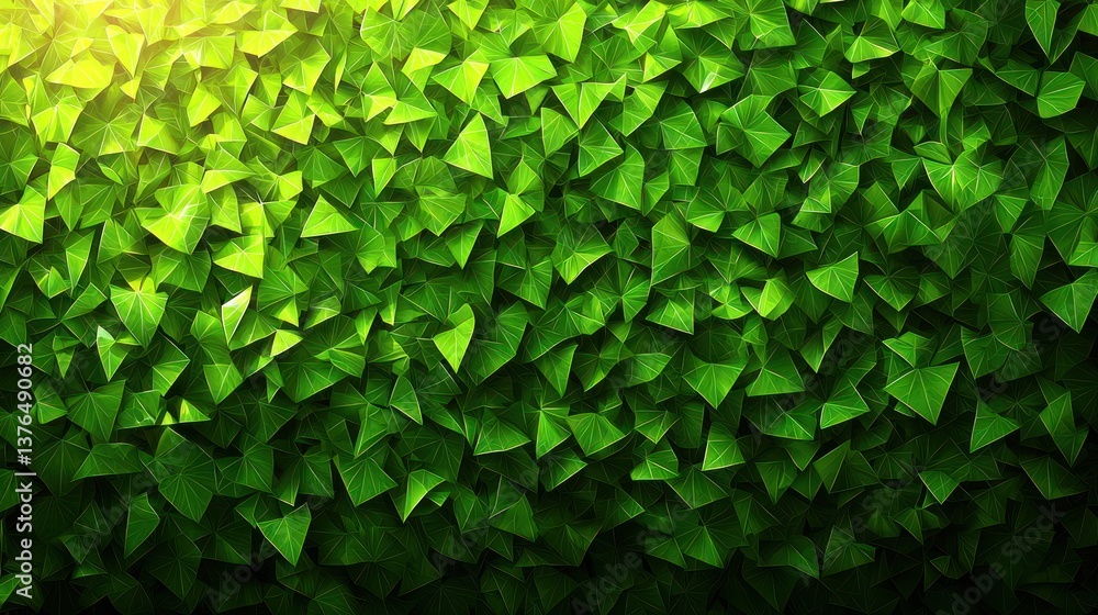 Abstract green triangular pattern, textured background. Illuminated from above Abstract green triangular pattern, textured background. Illuminated from above