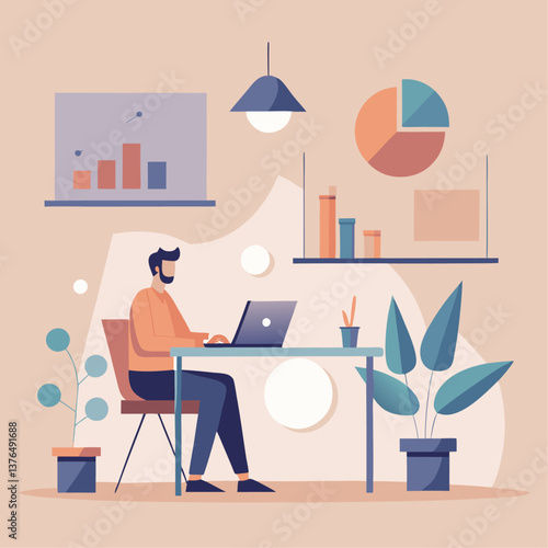 business people analytic business graph and SEO on web. Flat business people analytics and monitoring investment and finance report graph on monitor concept. Business marketing planning.
