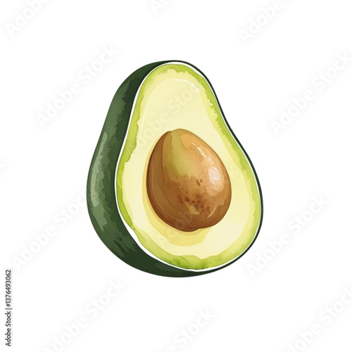 avocado isolated on white