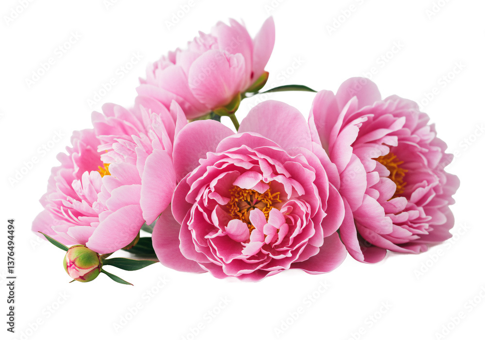 Pink peony isolated on white Pink peony isolated on white