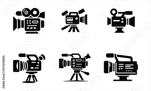 set of Video Camera Icon on white background