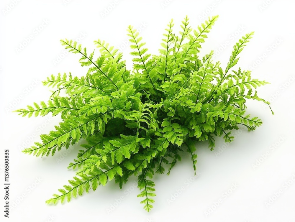 Fototapeta premium Lush Green Fern Plant on White Background for Nature Themes