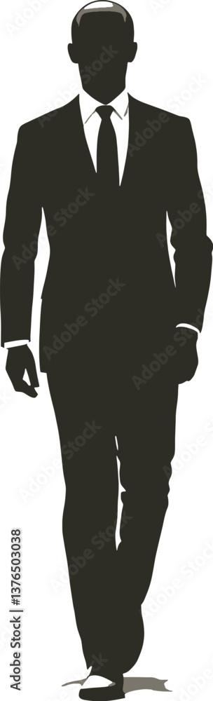 Silhouette of a Businessman Walking in a Suit Silhouette of a Businessman Walking in a Suit