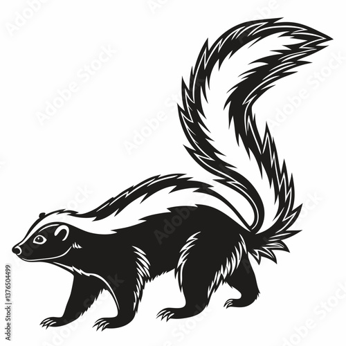 skunk black silhouette icon vector
