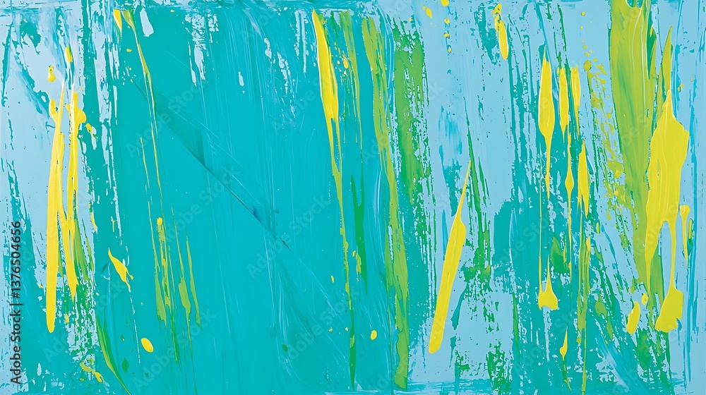 A painting of a forest with green and yellow brush strokes A painting of a forest with green and yellow brush strokes