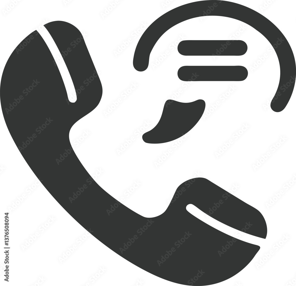 Call Center Phone Handset with Speech Bubble Icon on Transparent Call Center Phone Handset with Speech Bubble Icon on Transparent
