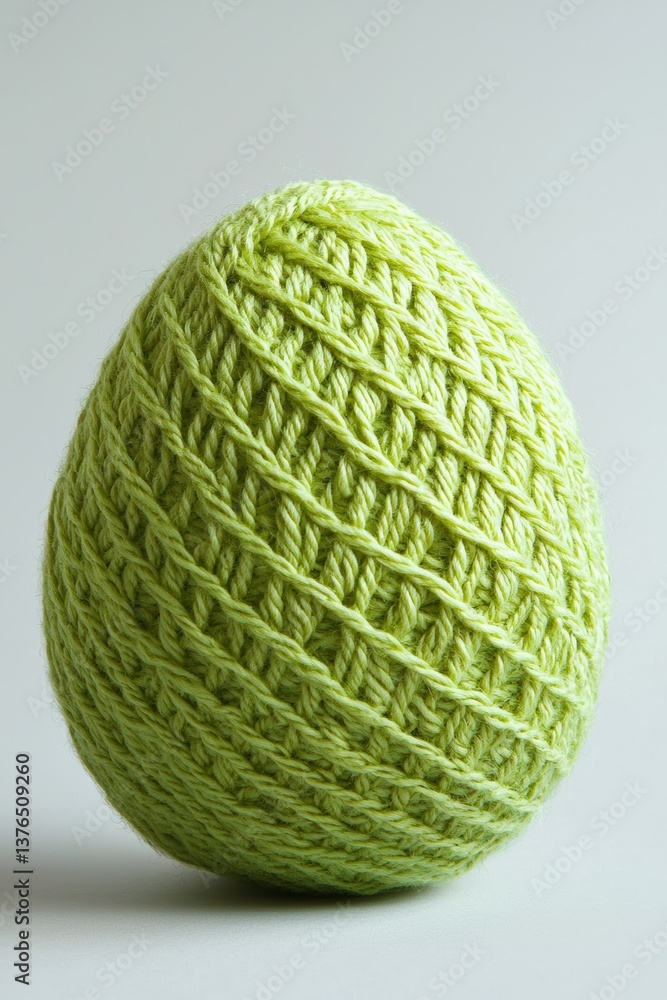 Bright spring green yarn ball resting on a clean white background Bright spring green yarn ball resting on a clean white background