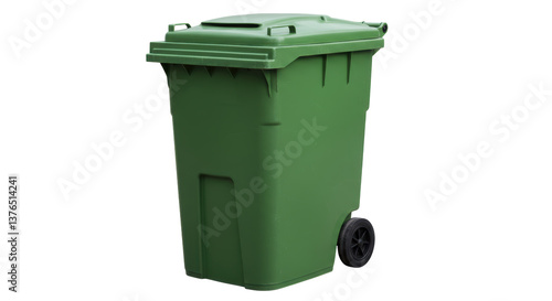 Obraz na płótnie Isolated Green Wheelie Bin