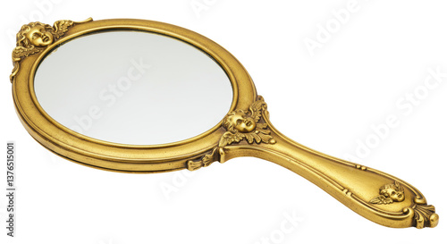 Isolated Antique Hand Mirror
