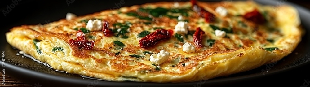Spinach with Feta Omelette. Spinach with Feta Omelette.