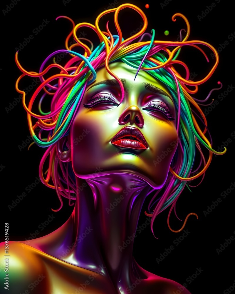line art portrait of a woman with tangled emotions line art portrait of a woman with tangled emotions