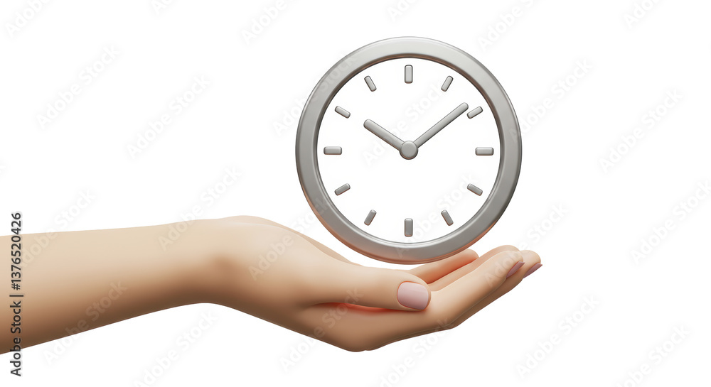 Isolated Hand Holding Clock Isolated Hand Holding Clock