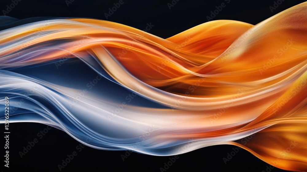Obraz premium Dynamic flowing waves abstract art digital design vibrant colors artistic view visual expression