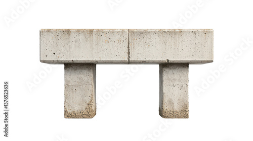 Wallpaper Mural Plain Concrete Bench on Isolated Background for Urban Design Projects Torontodigital.ca