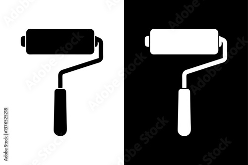 Paint Roller Silhouette Vector  Crisp & Clean Design.