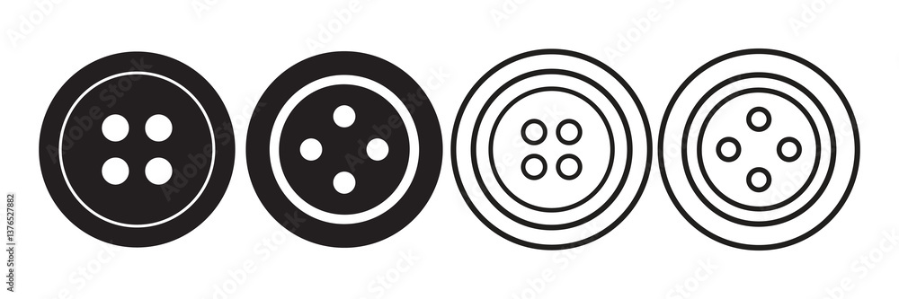 Fototapeta premium Button Solid icon. Sewing button silhouette. Vector illustration eps 10