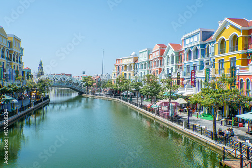 A Stunning View of an Grand World Phu Quoc Castle Surrounded by Beautiful Water Features
