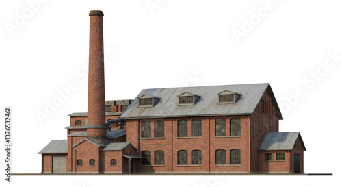 Tableau sur toile Isolated Old Factory Building