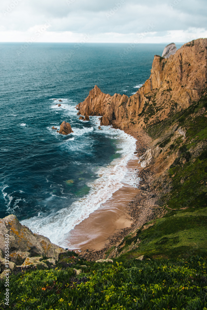 view of the coast of the atlantic ocean in portugal view of the coast of the atlantic ocean in portugal