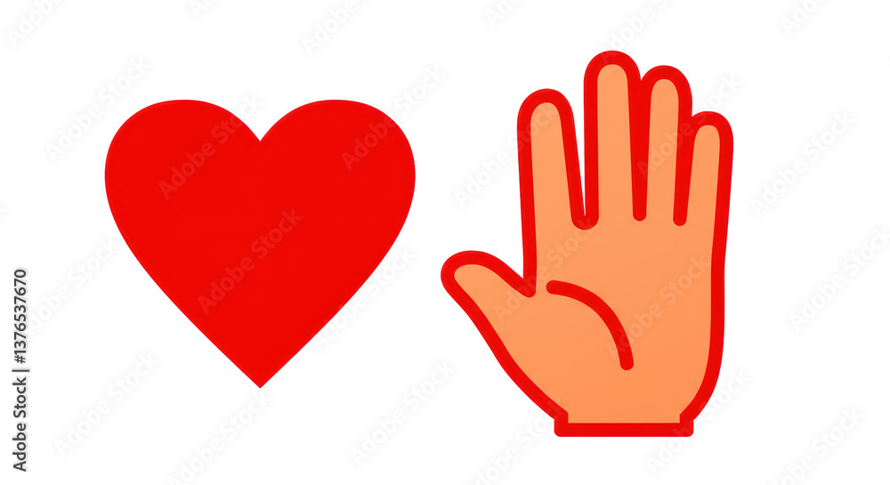 Isolated Heart and Hand Emoji Isolated Heart and Hand Emoji