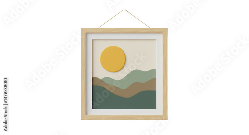 Fotografija Isolated Minimalist Landscape Framed Artwork