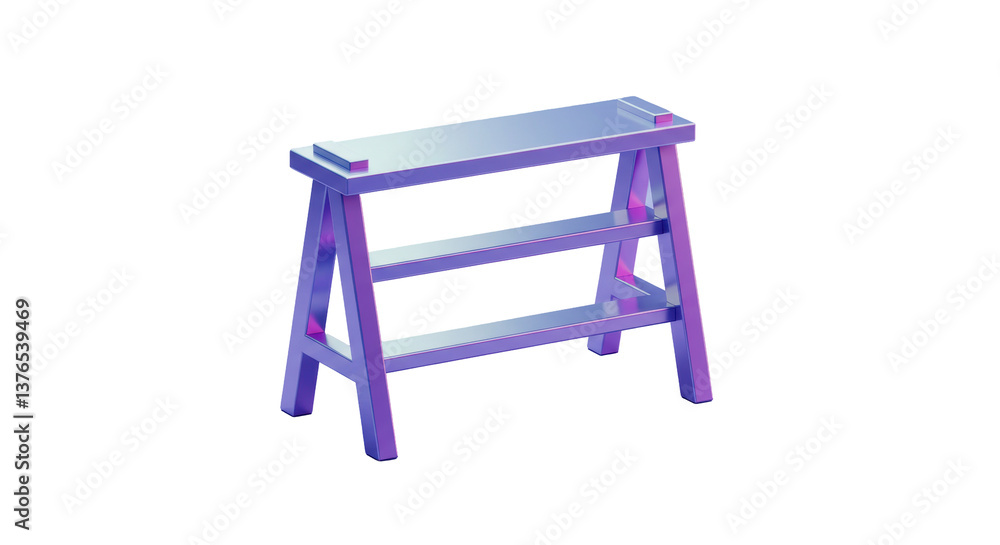 Isolated Two Level Step Stool Carpenter Equipment Isolated Two Level Step Stool Carpenter Equipment