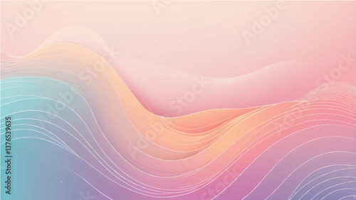 Pastel tint gradient background with wavy lines