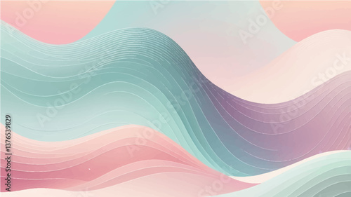 Pastel tint gradient background with wavy lines