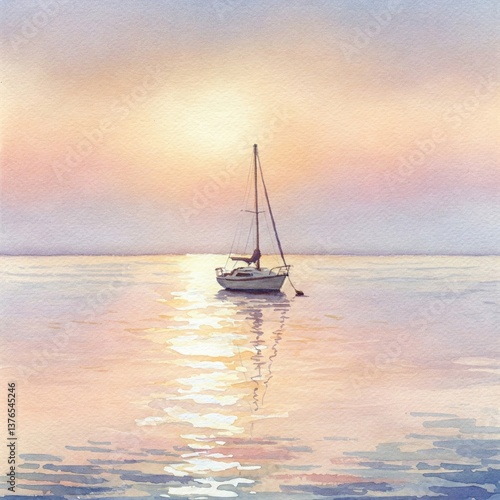 Gentle Reflection Beneath Soft Sky Hues