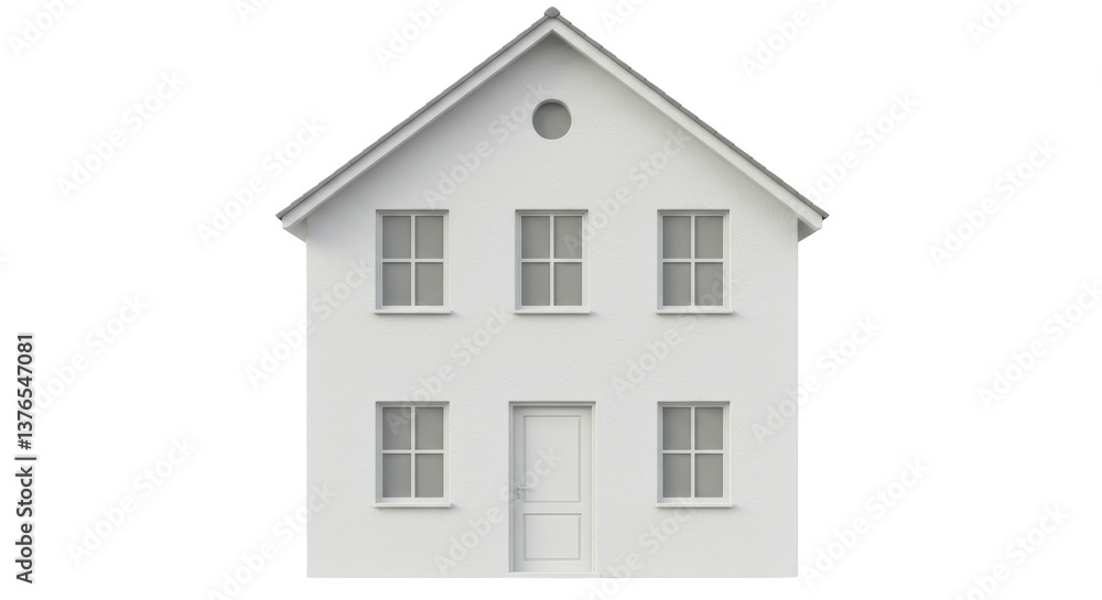 Isolated White House Classic Suburban Architecture Isolated White House Classic Suburban Architecture