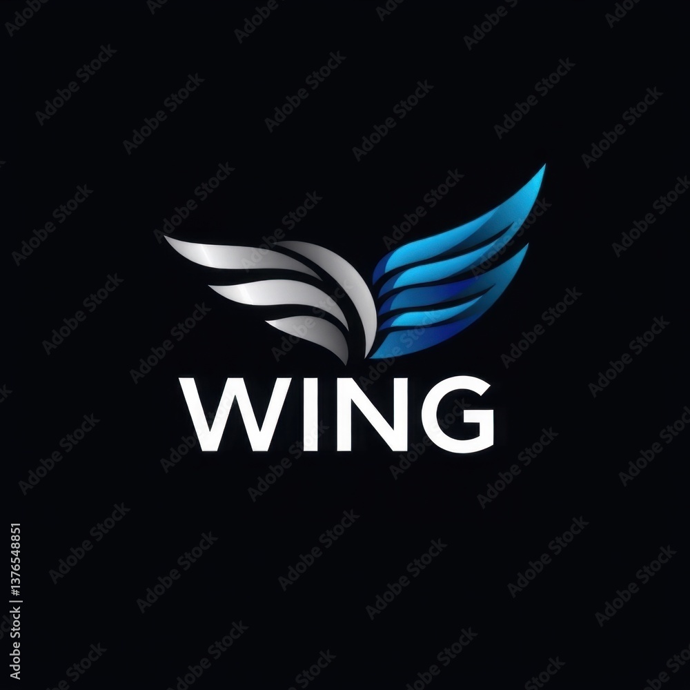 a modern graphical logo featuring a sleek and abstract wing a modern graphical logo featuring a sleek and abstract wing