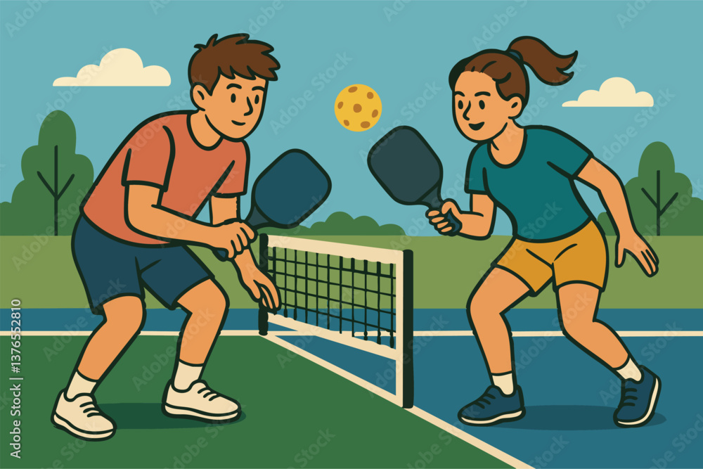 Fototapeta premium Pickleball Fun Print Design in Vector