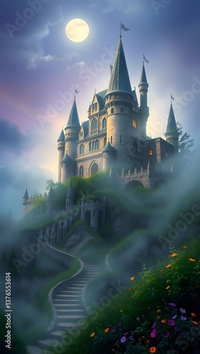 Wallpaper Mural Enchanted Castle at Twilight Torontodigital.ca