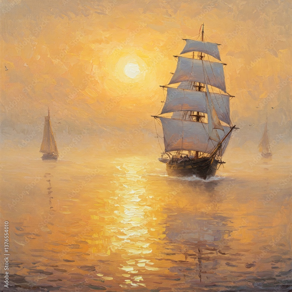 Obraz premium Sailing Toward the Sun