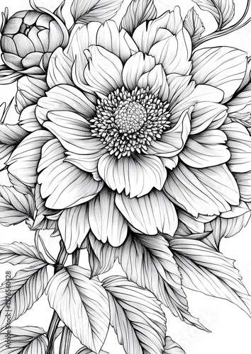 Wallpaper Mural Flower Coloring Page Torontodigital.ca