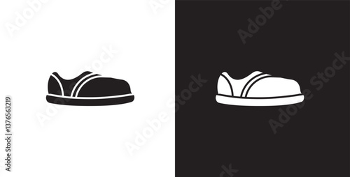 Icon of men's short shoes. Vector illustration icon of modern and classic men's sneakers. Fashion icon on black and transparent background. Fashion icon.