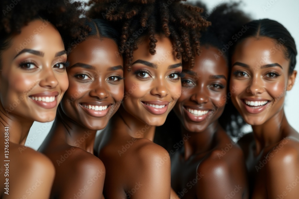 A group of women smiling at the camera A group of women smiling at the camera