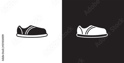 Icon of men's short shoes. Vector illustration icon of modern and classic men's sneakers. Fashion icon on black and transparent background. Fashion icon.