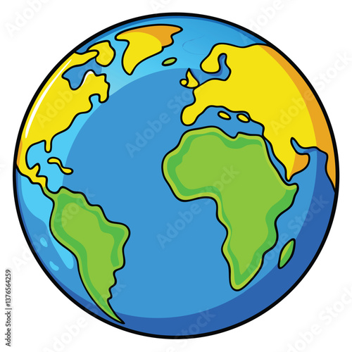 Cartoon Illustration of Earth