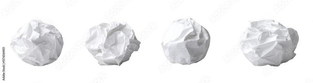 Various crumpled paper balls arranged in a messy pattern Various crumpled paper balls arranged in a messy pattern