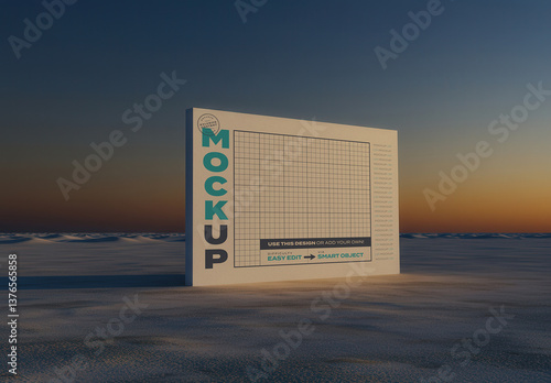 Horizontal Mockup on the Night Desert