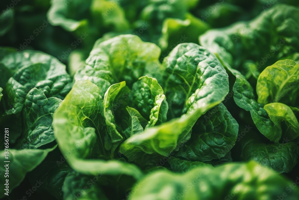 Fototapeta premium Abundant Green Lettuce Cultivation Thriving in Hydroponic Farm - Fresh, Healthy, Sustainable Agriculture