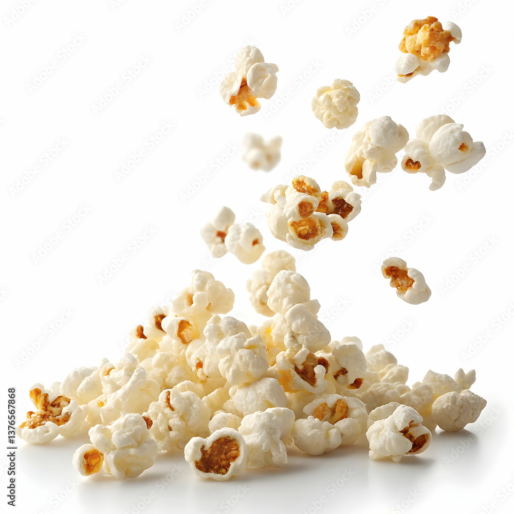 Pop Cor isolated on white background movie theater food photography Pop Cor isolated on white background movie theater food photography