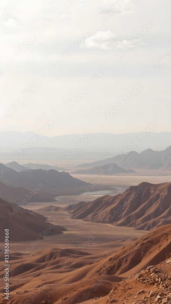 Desert Serenity: A Panoramic View of Arid Hills Desert Serenity: A Panoramic View of Arid Hills