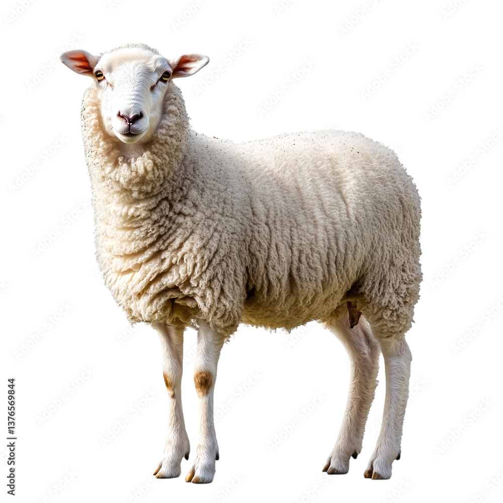 Sheep standing on four legs isolated on a transparent background. Sheep standing on four legs isolated on a transparent background.