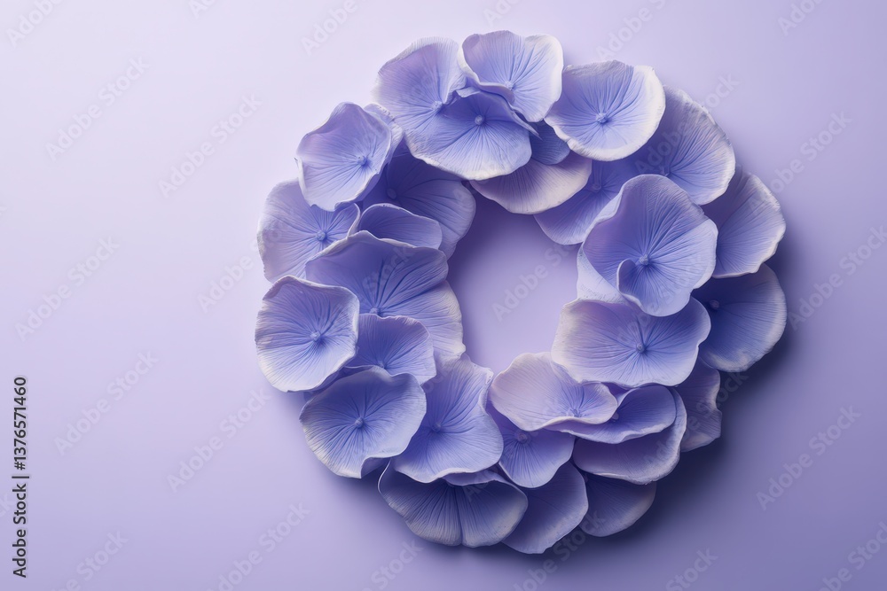 An overhead shot of circular arrangement of flower petals An overhead shot of circular arrangement of flower petals